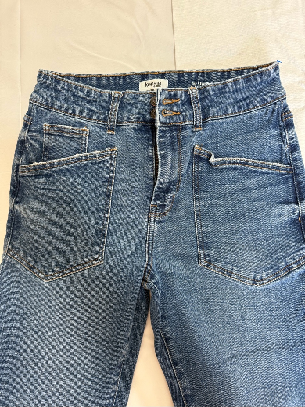Kensie Women’s Blue High-Rise Straight Jeans ankle length 6